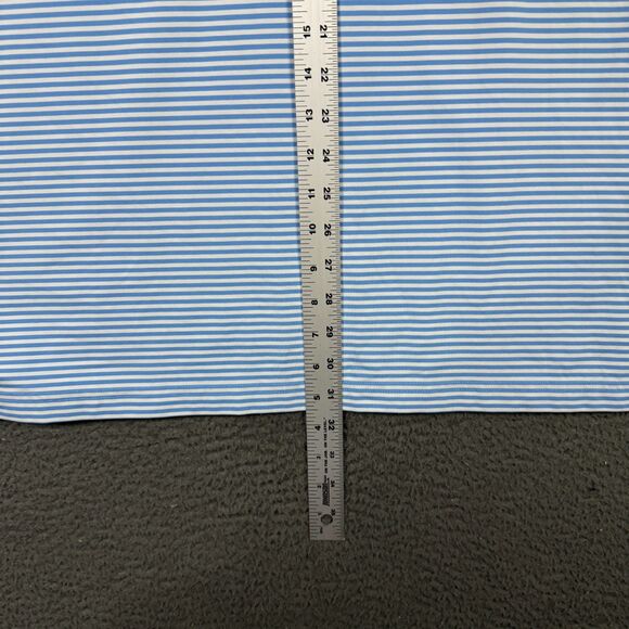 Vineyard Vines Polo Shirt Mens 2XL Light Blue Striped Performance Stretch Golf - Picture 10 of 11
